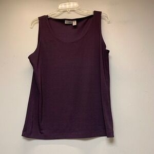 Easywear by Chico's Tank Top Women Size 2 Purple Excellent Scoop Neck Stretch